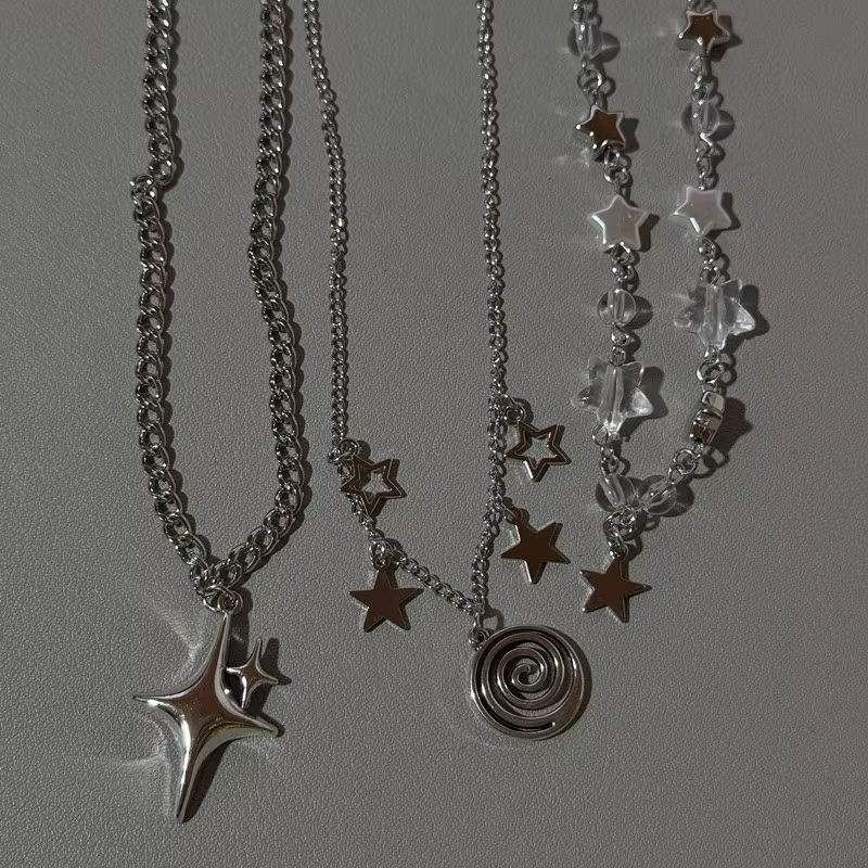 Multi-layer Star Pendant Neckl - Layered Pendant Necklace Aesthetic review and price