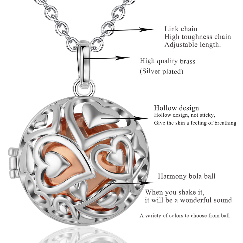 Eudora 20mm Harmony Ball Penda - Heart Locket Necklace Photo review and price