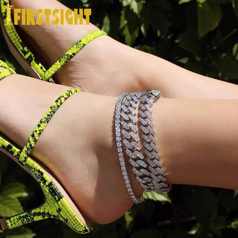 Parking Cz Rectangle Anklet Hi - Cuban Link Chain 12Mm review and price