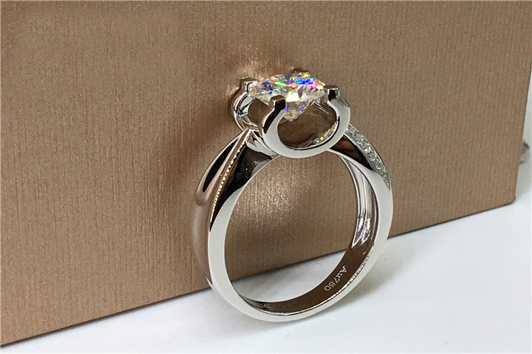 Custom Solid 14K Au585 White G - Moissanite Engagement Ring 1 Carat review and price
