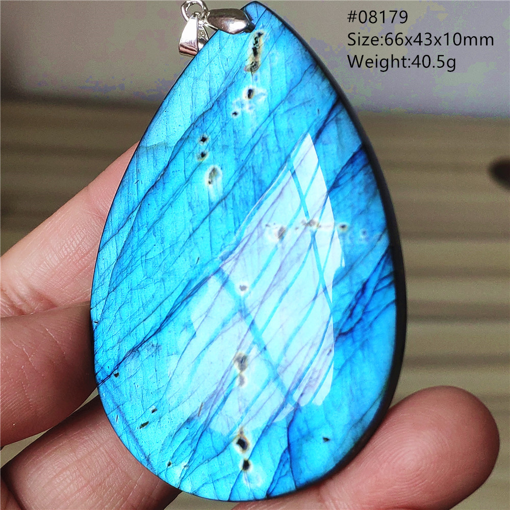 Natural Blue Labradorite Penda - 925 Sterling Silver Chain Necklace Men review and price