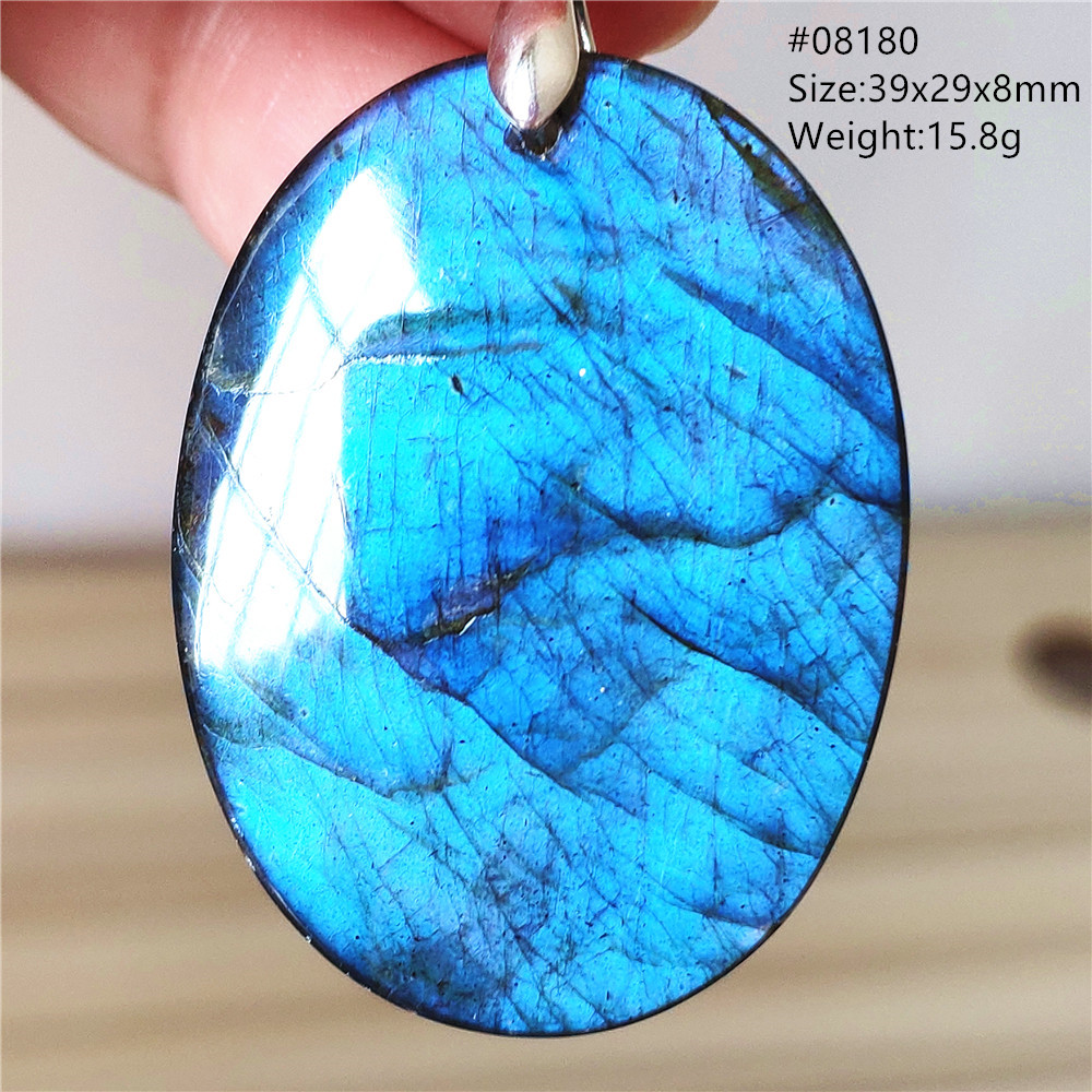 Natural Blue Labradorite Penda - 925 Sterling Silver Chain Necklace Men review and price
