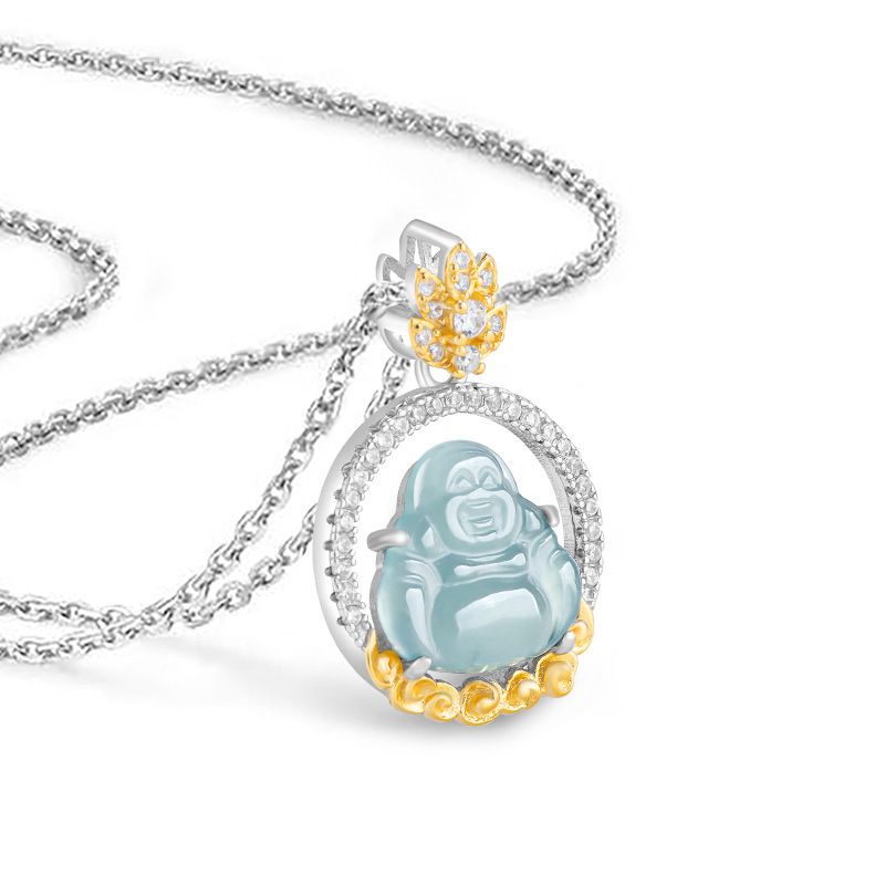 Blue Myanmar Jadeite Maitreya  - Necklaces review and price