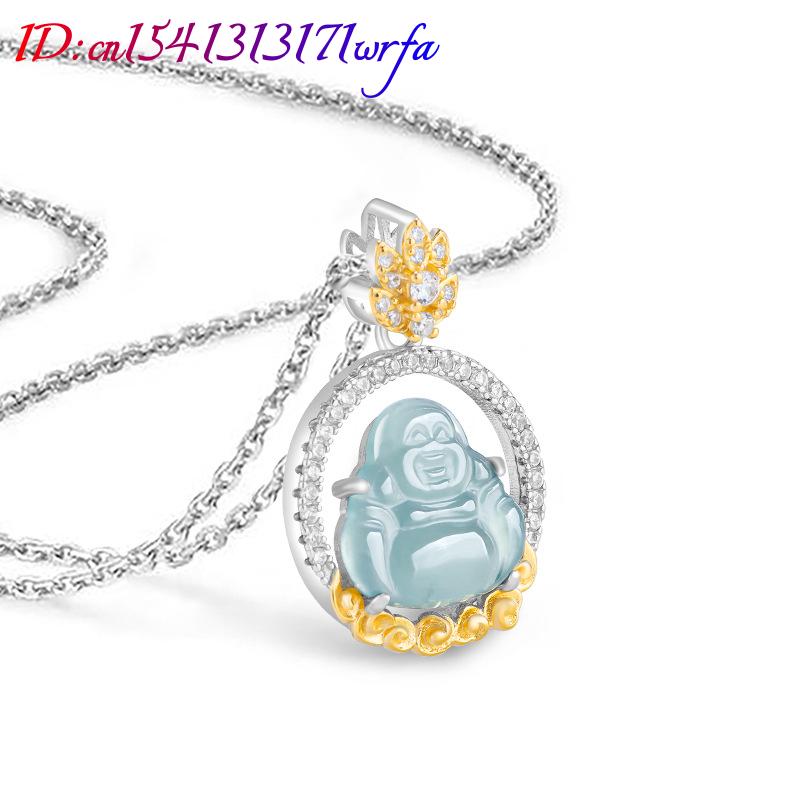 Blue Myanmar Jadeite Maitreya  - Necklaces review and price