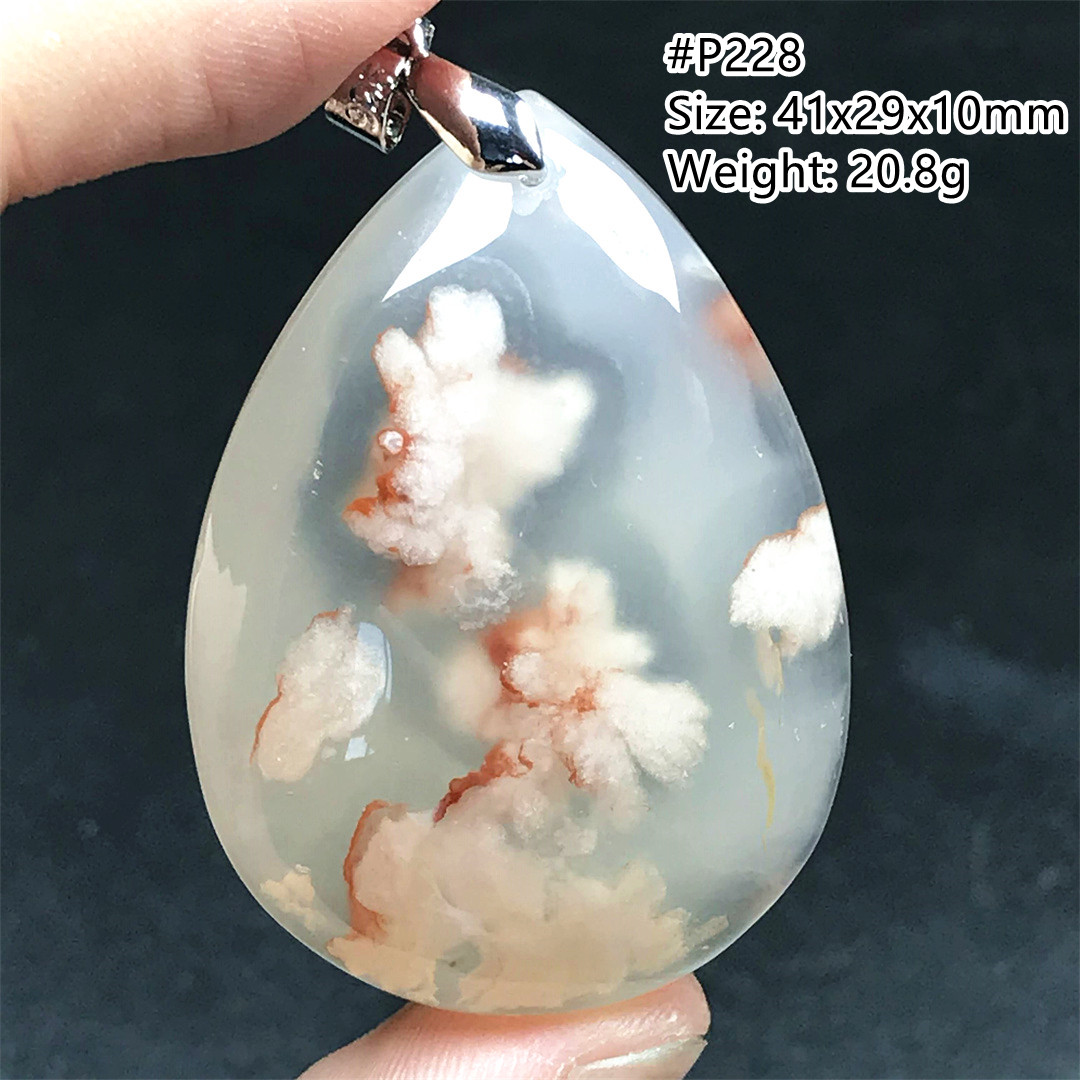 Natural Cherry Agate Necklace  - Crystal Pendant Necklace Natural Stone review and price