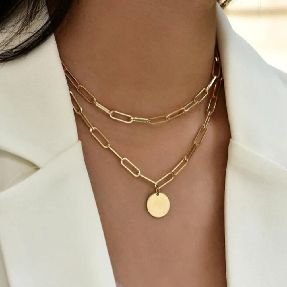 SUMENG 2024 New Fashion Vintag - Layered Pendant Necklace Aesthetic review and price