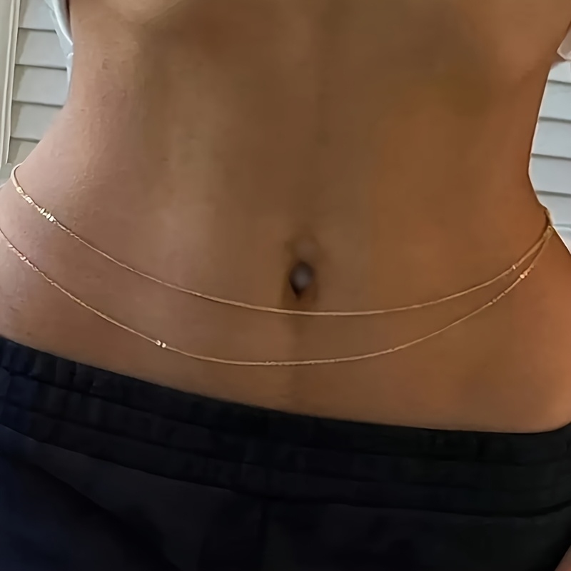 1Double-Layer Gold Metal Waist - Body Jewelry review and price