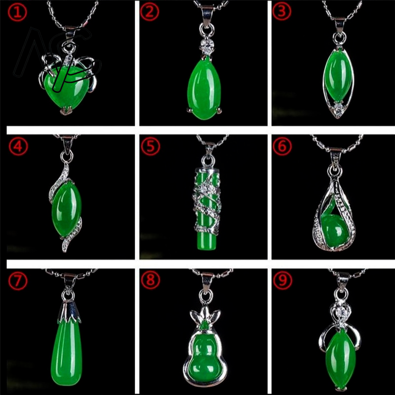 925 Silver Chinese Green Jade  - Necklaces review and price